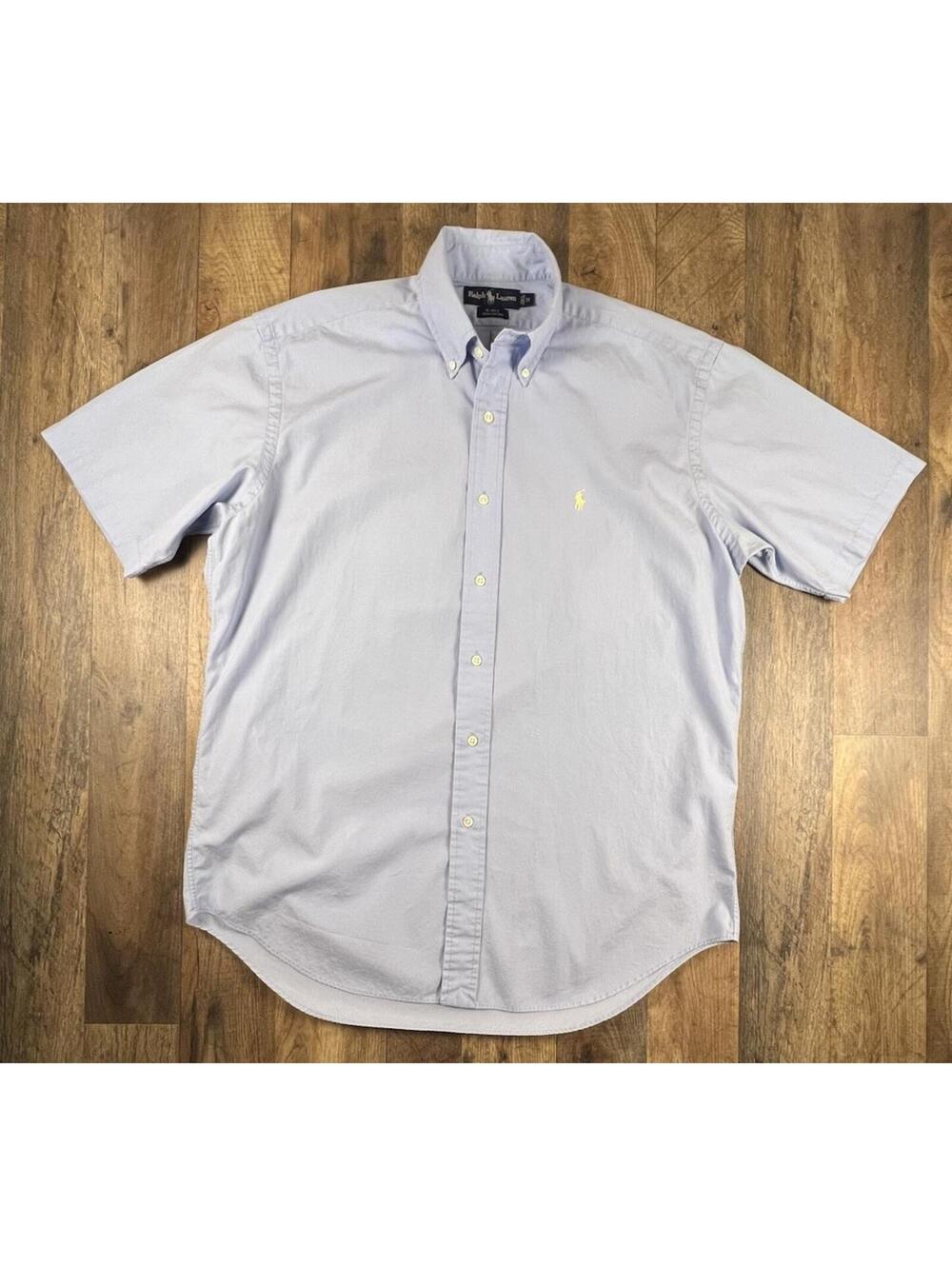 Polo Ralph Lauren Blake Button Down Shirt Blue Short Sleeve Medium Lightweight
